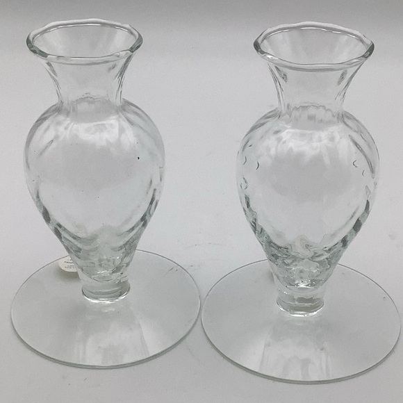 Vintage Princess House Pair of Hand Blown Crystal Candlestick Holders - Picture 3 of 9